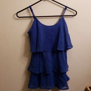 Blue ruffle shirt